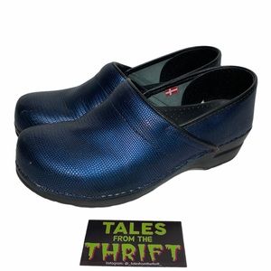Sanita Blue Carmen Danish Closed Clogs Leather